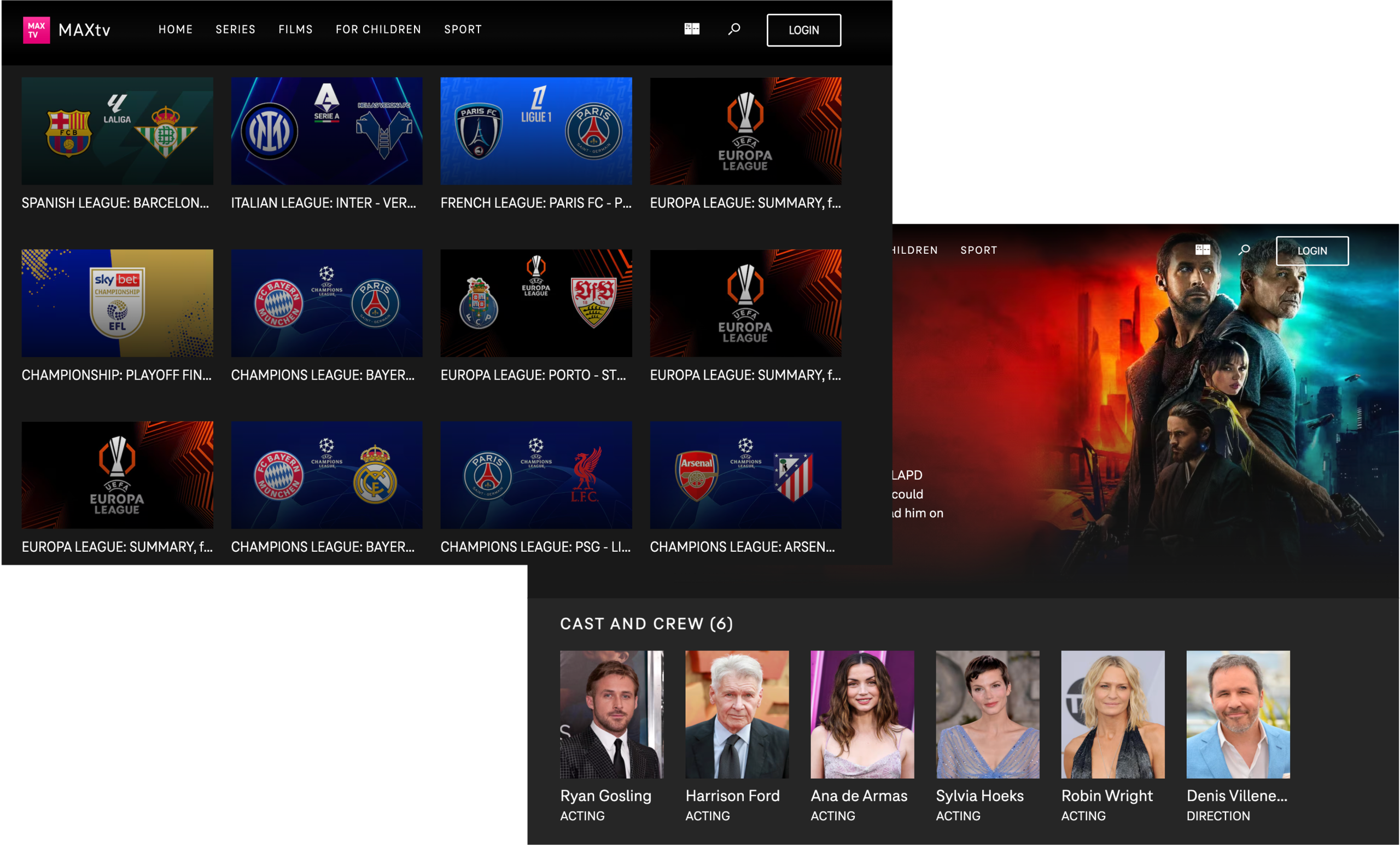 metadata, cast, EPG